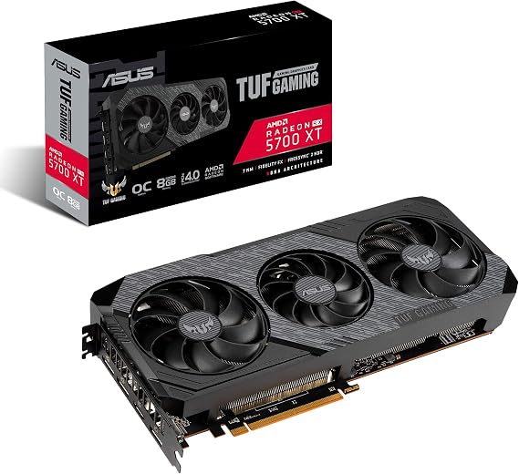 ASUS TUF Gaming 3 AMD Radeon RX 5700XT OC Edition Gaming Graphics Card (PCIe 4.0, 8GB, GDDR6, HDMI, DisplayPort, Axial-tech Fan Design, 2.7-Slot Design, Auto-Extreme) (TUF-3-RX5700XT-O8G-EVO-GAMING)