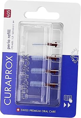 Curaprox Interdental Brush Refills CPS 405 Perio for Medium-Large Gaps & Sensitive Gums | Ultra-Fine Filaments for Precise Cleaning | 4-Pack | Swiss Made
