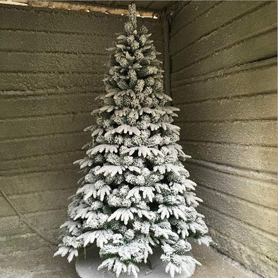 HMTE Artificial Christmas Tree For Home,Office,Party Decor,Hinged Tree With Metal Stand,Snow Frost Christmas Trees-A 3ft(90cm) (A 8.8ft(270cm))