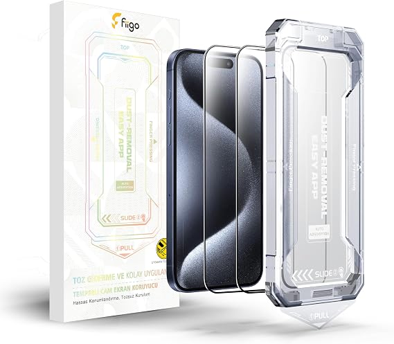 fiigo iPhone XR/11 Uyumlu [2'li Paket] Ekran Koruyucu Kolay Kurulum