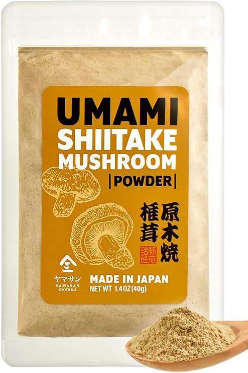 YAMASAN KYOTO UJI Shiitake Mushroom Umami Powder Vegan 1.4oz | Natural Umami Booster, 100% Japanese Ingredients, Gluten-Free, No Chemical Seasoning 40g