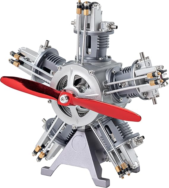 TECHING Jet Engine Model Kit 5-Cylinder Radial Engine Model Kit That Runs Mechanical Metal Assembly DM116 230+pcs