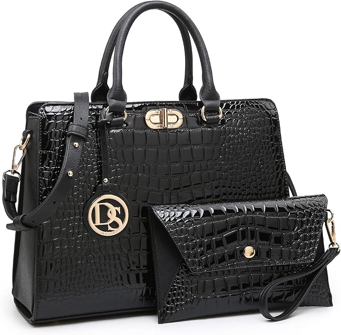 Dasein Women Handbags Purses Ladies Work Purse Satchel Tote Top Handle Shoulder Bags with Matching Clutch
