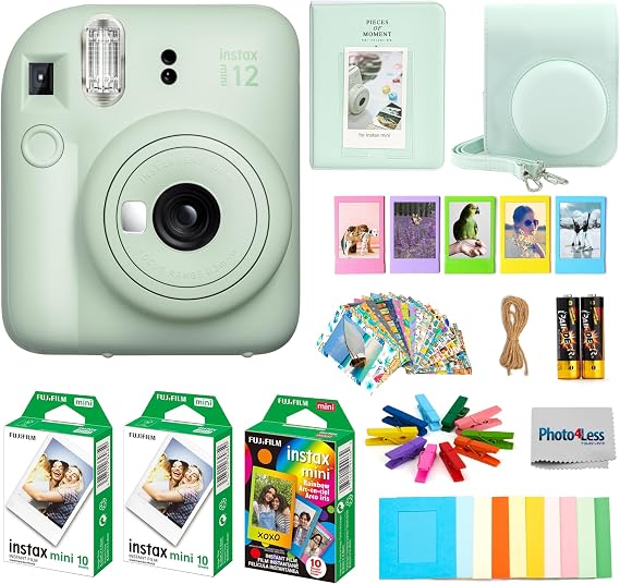 Fujifilm Instax Mini 12 Instant Film Camera Bundle with Accessories (Mint Green)