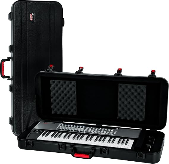 Gator Cases Frequent Flyer's Series Molded Flight Case for 49-Note Keyboards with TSA Approved Locking Latches and Recessed Wheels, (GTSA-KEY49)