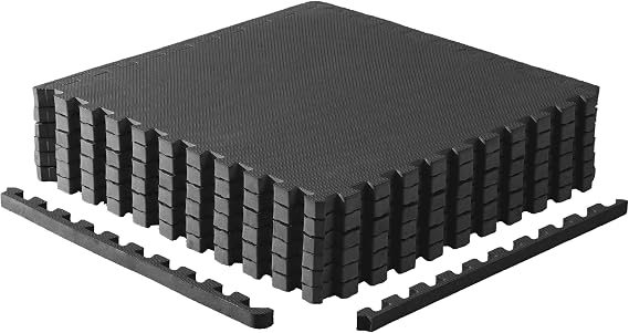 CAP 24-Inch EVA Interlocking Puzzle Mat, 1-Inch, Black T Pattern, 1-Pack