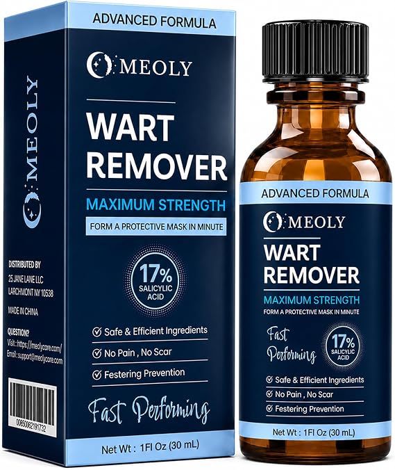 MEOLY Fast-Acting Wart Remover: 17% Salicylic Acid Wart Remover 30 ML