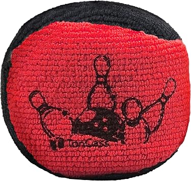 TonGass Microfiber Ultra Dry Bowling Grip Ball, Microfiber Bowling Grip Bags, Bowlings Powder Bag for Hands Use - Black & Red