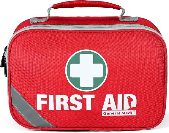 General Medi 2-in-1 First Aid Kit (215 Piece Set) + 43 Piece Mini First Aid Kit -Includes Ice(Cold) Pack, Moleskin Pad and Emergency Blanket for Travel, Home, Office, Car, Workplace