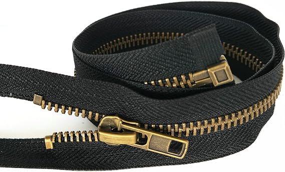 2pcs #5 27 Inch Zippers for Jackets Sewing Coats Crafts Brass Separating Jacket Zipper Metal Zipper Heavy Duty (27" Antique Brass) Leekayer