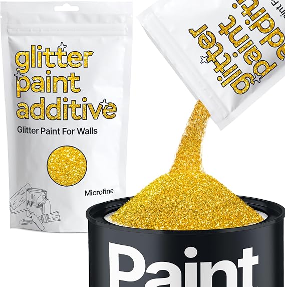 Hemway Gold Glitter Paint Additive for Walls Microfine 100g / 3.5oz