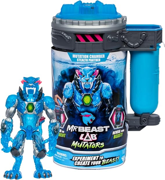 MrBeast Lab Mutators, Mutate the Ultimate Beast with MrBeast Lab Mutators. Perform the Experiment, Release a MrBeast Stealth Panther Action Figure. 3 to Collect!