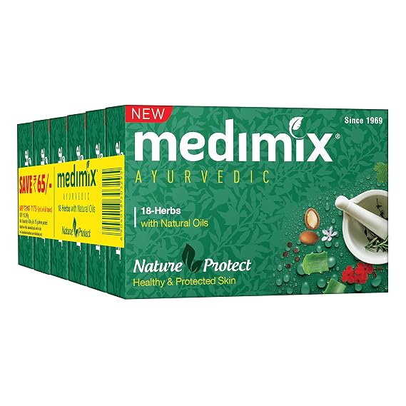 Medimix Ayurvedic Classic 18 Herbs Soap, 75g (5+1 Offer Pack)