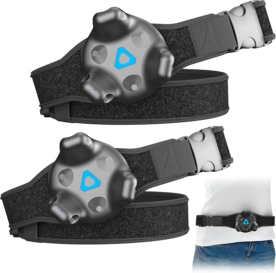 Skywin Waist Belt for VR Trackers - Vive Tracker Straps for HTC Vive 3.0, 2.0, Ultimate & Tundra - VR Chat Motion Capture for Full Body Tracking (Device Not Included) (Black)