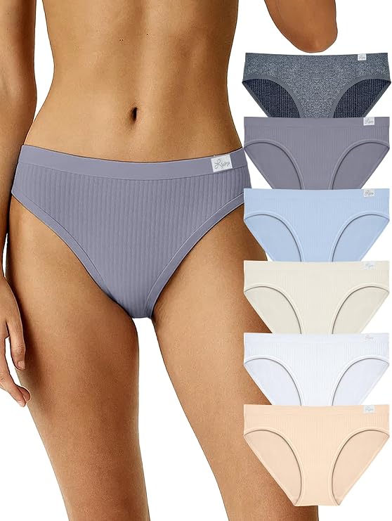 Women's Seamless Ribbed Panty - Ultra Soft Underwear - Near Invisible, Full Comfort