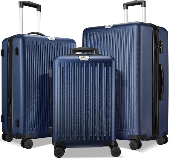 3 Piece Luggage Sets Expandable, Hardshell Travel Suitcase with Double Spinner Wheels and TSA Lock