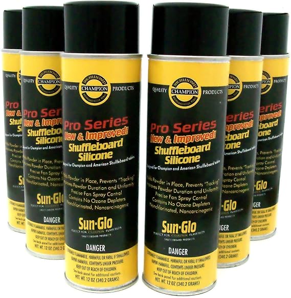 Sun-Glo Pro Silicone Shuffleboard Table Spray Set of 6