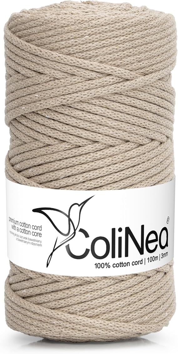 Cotton Cord 3 mm 100 m Cappuccino Braided Cord for Macrame Garden Crafts Crafts Gift Packaging Decoration DIY