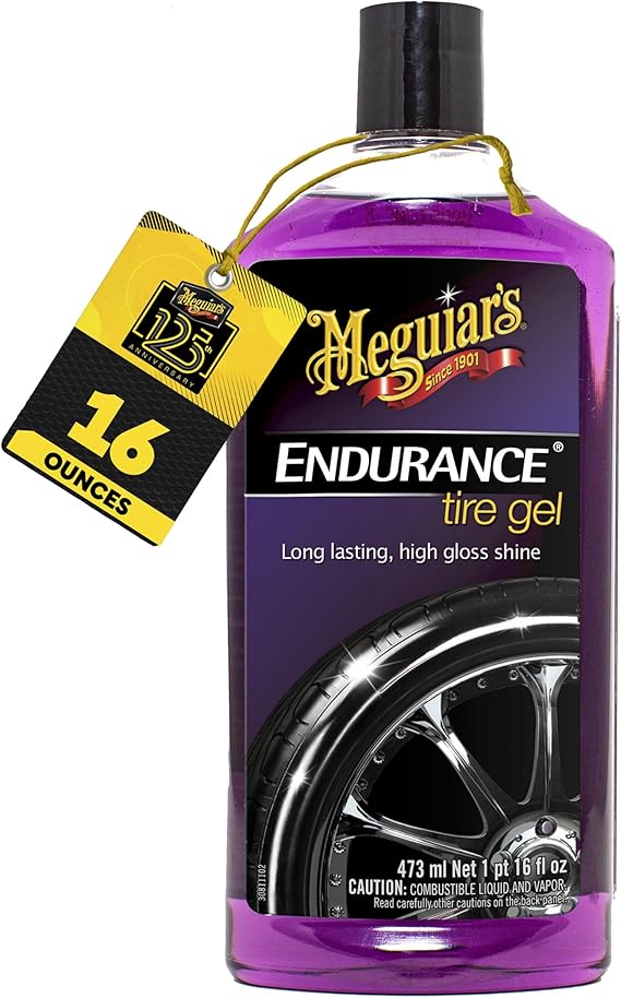 Meguiars Endurance Tire Gel - Tire Shine Gel, Premium Car Tire Shine For A Lasting Glossy Finish; Apply To Tires Cars, Trucks & Suvs To Keep Tires Looking Deep Black And Clean -16 Oz