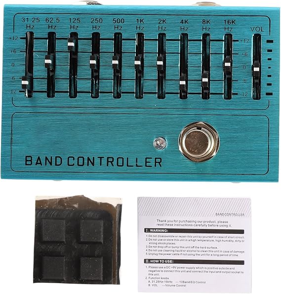 LiebeWH 10-Band EQ Pedal Guitar Bass, True Bypass Aluminum Alloy