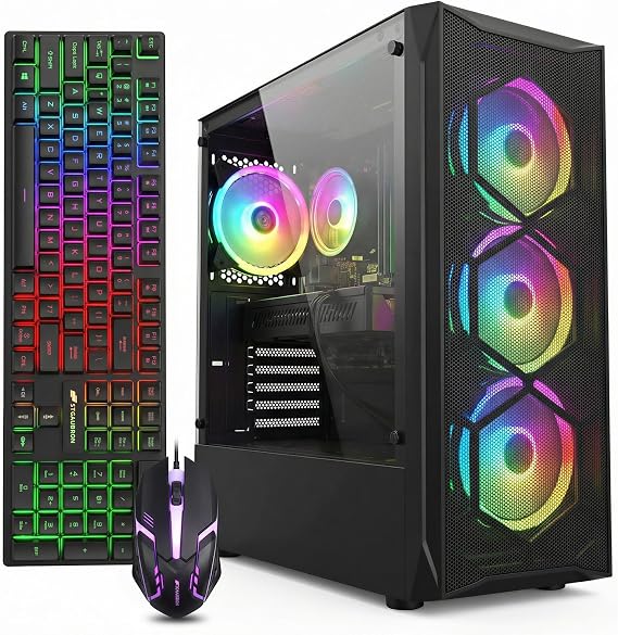 STGAubron Gaming PC Desktop,Core I7,RX 580 8G,16G RAM,512G SSD