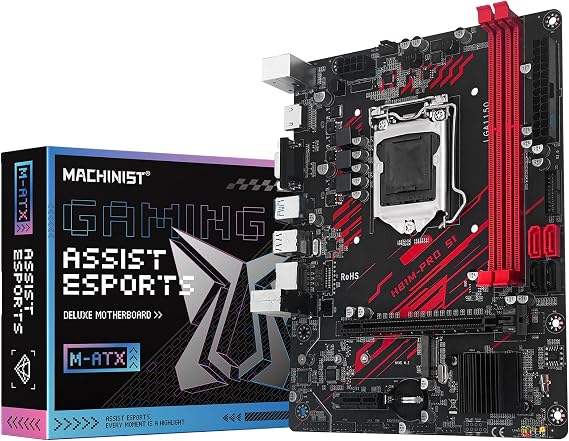 MACHINIST LGA 1150 Gaming Motherboard, H81 Micro ATX Intel 4th Gen for Desktop PC Support i3 i5 i7/Xeon E3 V3 Processor, Dual-Channel DDR3 Max 16GB, NVME M.2, SATA 3.0, PCIe X16, H81M-PRO S1