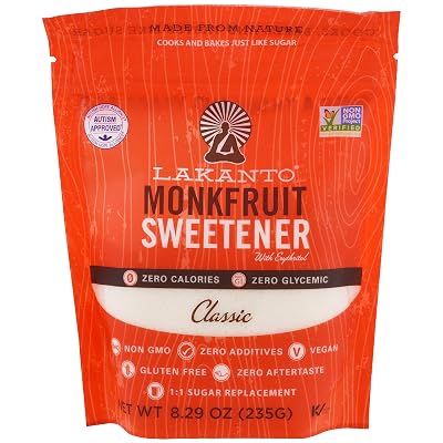 Lakanto Classic Monkfruit Natural Sweetener, 8.29 Oz 235 g, Pack of 2