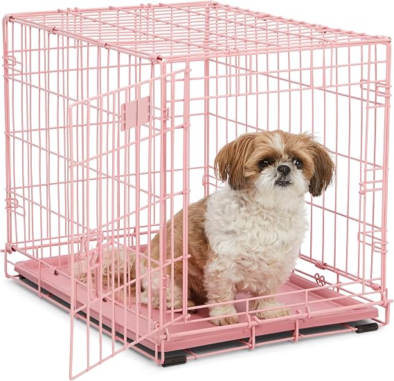 Midwest 24-Inch Pink Single Door iCrate, for Small Breeds, 12-20 lbs