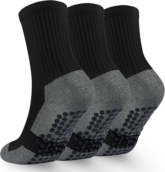 Kids Soccer Grip Socks Boys Basketball Crew Socks Cushioned Athletic Non Slip Sock Girls Running Sports
