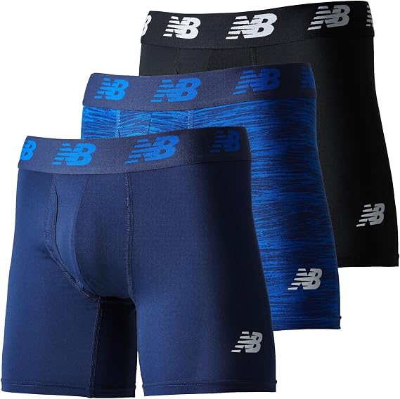 New Balance LAU13001 Men's Boxer Briefs, Premium Boxer Briefs, 6-Inch Opening, 3P, 3-Pack, Quick Drying, Breathable