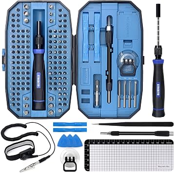 STREBITO 153 in 1 Electronics Tool Kit With 11" Anti Static Wrist Strap
