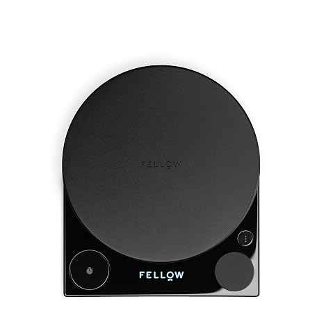 Fellow Tally Pro Coffee Scale with Timer, Espresso Scale, Brew Assist Mode | Guided Ratio Brewing for Pour Over, Drip & Barista, 0.1g Accuracy, 2500g Capacity, OLED Display, Rechargeable, Glass Top