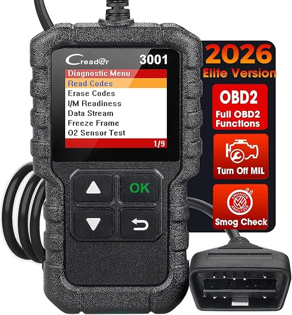 LAUNCH Creader 3001 OBD2 Scanner, Check Engine Code Reader, Lifetime Update | Car Engine Fault Code Reader CAN Diagnostic Scan Tool, Read and Clear Error Codes for All OBDII Protocol Cars Since 1996
