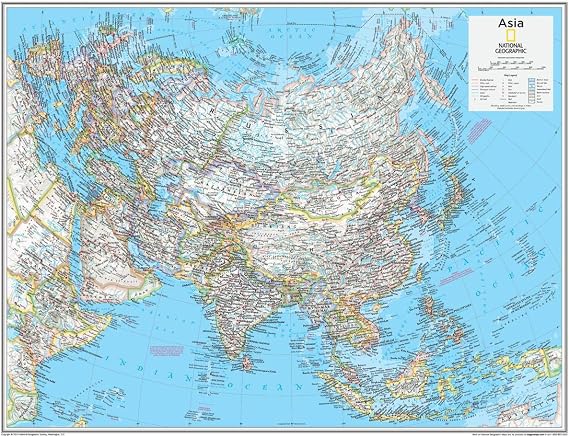 National Geographic: Asia Political Wall Map - 28 x 22 inches - Art Quality Print