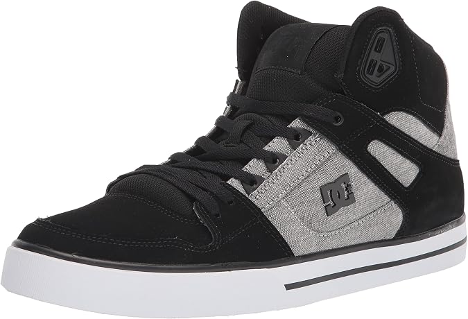 DC Shoes Men's Pure High Top Trainers Skate Shoe Black White Blue