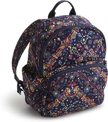 Vera Bradley Womens Premium Cotton Small Banbury Backpack, Starry Paisley, One Size