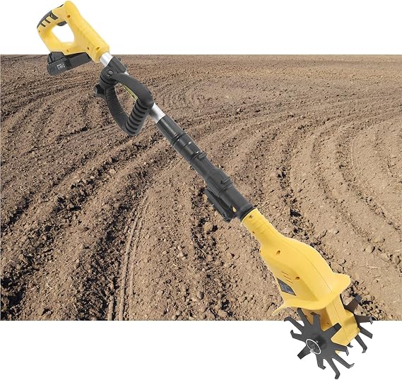 Cordless Electric Cultivator, 24V 250RPM Garden Tiller Cultivator, 3.9In Wide & 6.7In Depth Rototillers, Battery Powered 22000Mah, for Lawn,Farms,Yard,Soil