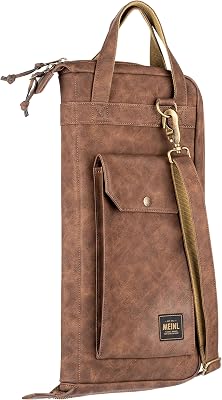 Meinl Cymbals Drumstick Bag — Vintage Hyde — for Sticks, Mallets, Brushes and Rods, Heavy-Duty Fabric with Shoulder Strap Plus Floor Tom Hooks