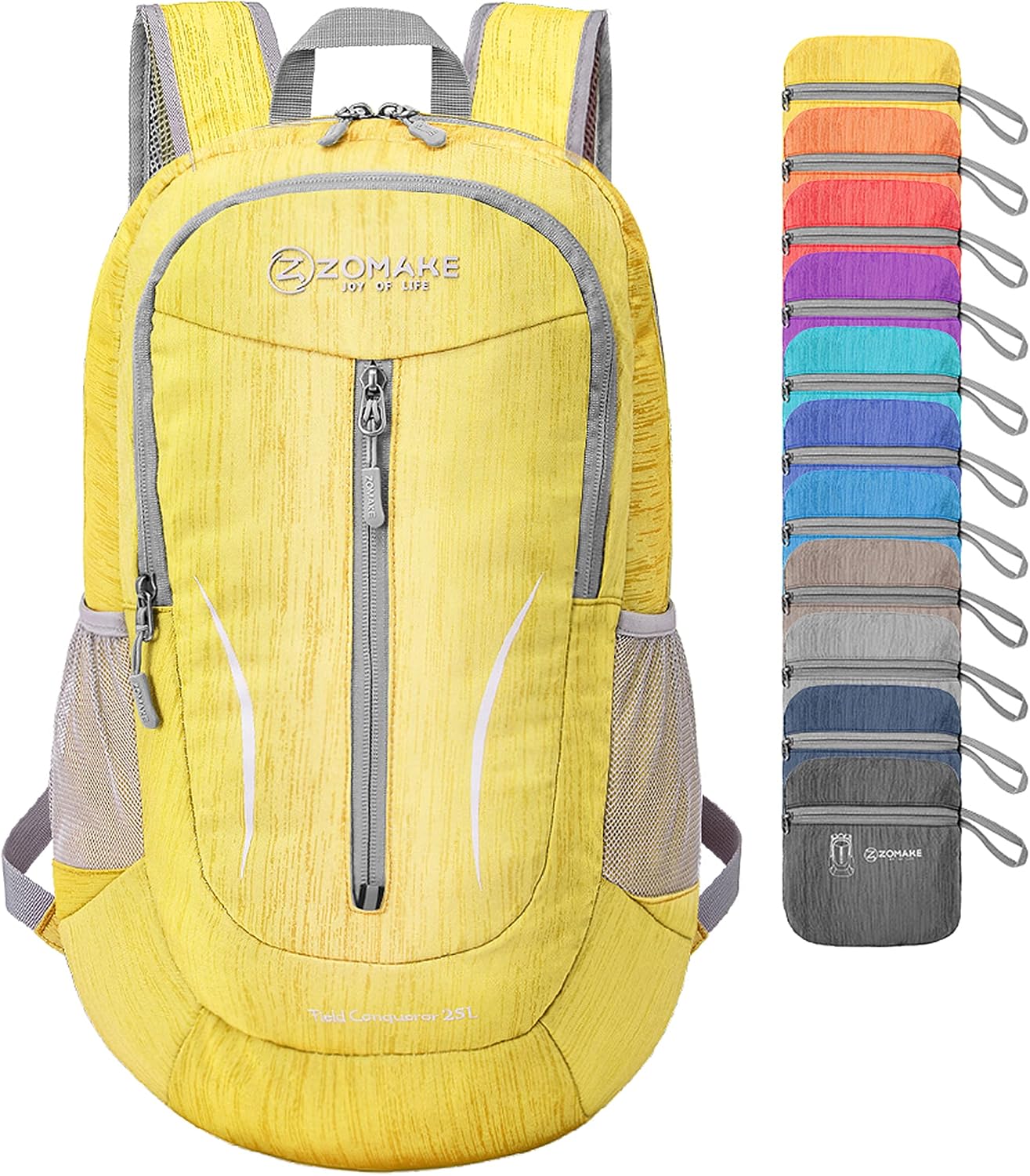 ZOMAKE Foldable Backpack Lightweight 25L - Packable Small Backpacks Water Resistant,Hiking Backpack for Outdoor Travel Walking,CampingYellow