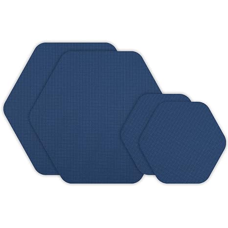 GEAR AID Tenacious Tape Hex Repair Patches, 2.5" & 1.5", Blue, 4 Count