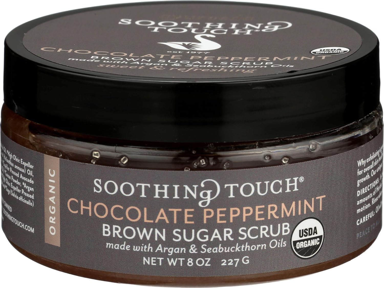 Soothing Touch Organic Herbal Brown Sugar Scrub, Chocolate Peppermint, 8 Oz