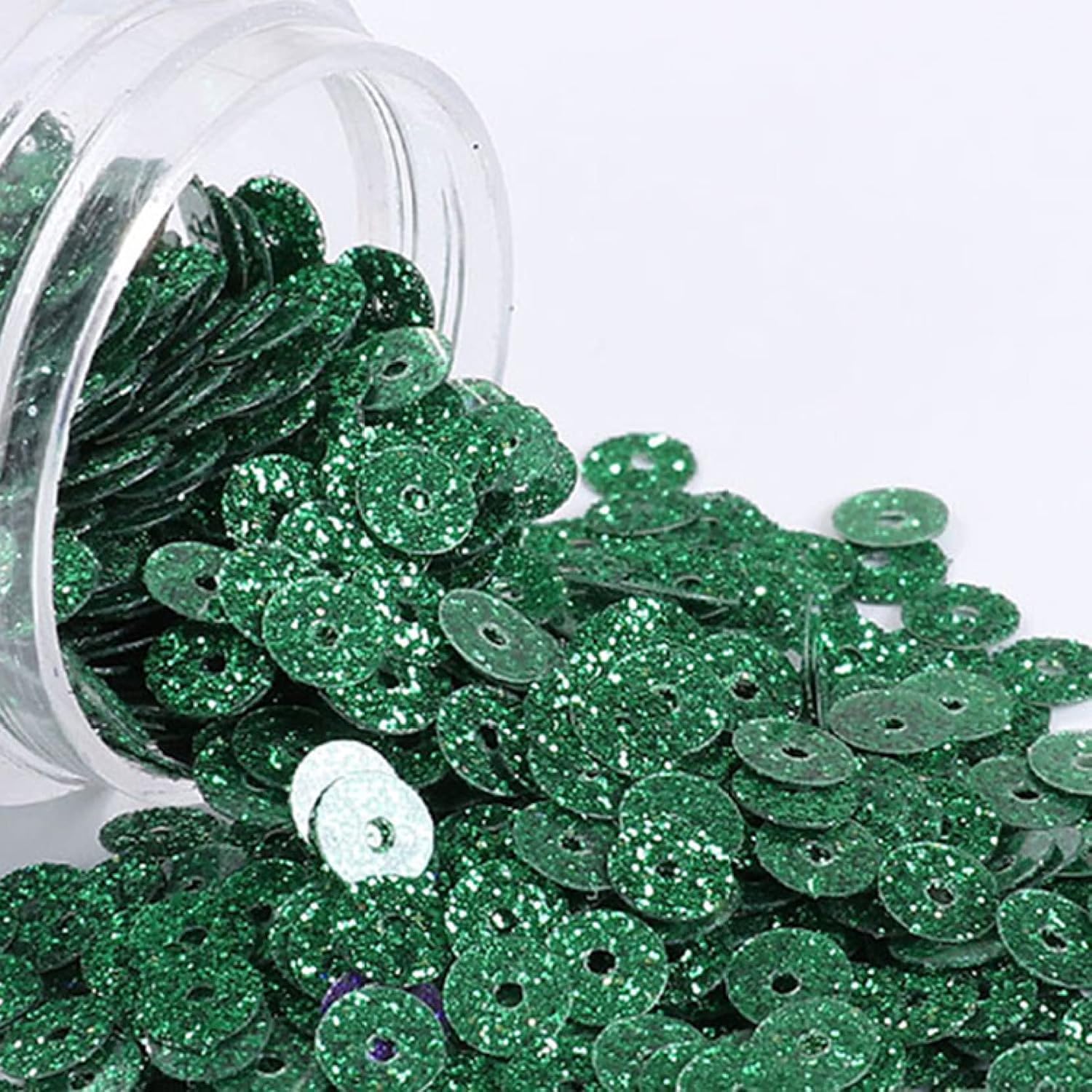 Sequins,Sequins for Sewing， 30g6000pcsPack Flash Powder PVC Glitter Sequin Sewing Craft DIY Accessories for GarmentDark Green