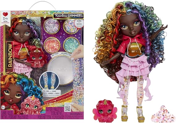 Rainbow High Rainbow Shimmer with Slime - Iris 11" Fashion Doll Making Rainbow Doll Slime Kit Kids Gift 4+