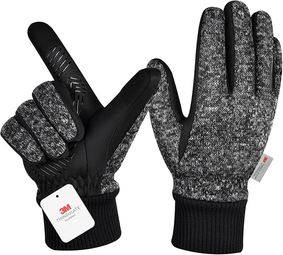 Winter Gloves for Men Women,-10°F 3M Thinsulate Thermal Gloves Soft Lined Touchscreen Warm Gloves,Anti-Slip Gel Road Bike Cycling Gloves for Skiing Cycling Running Hiking Driving Outdoor Sports