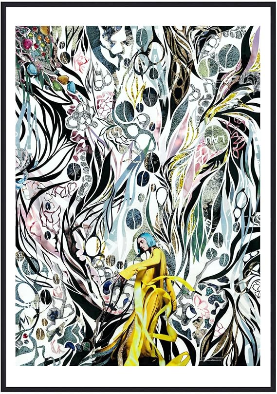 20 x 28 Inch | Emotional landscapes | collage, VOGUE magazine Original Handmade Modern Abstract Oil Canvas Painting Wall Artwork