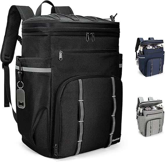 Backpack Coolers Insulated Leak Proof, 45 Cans Beach Cooler Backpack, Large Capacity Ice Chest Backpack, Waterproof Soft Cooler Bag Lunch Backpack for Men Women Camping Hiking
