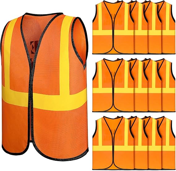 12 Pcs Kids Construction Vests, Construction Party Supplies Toddler Worker Costume, Ages for 3-8