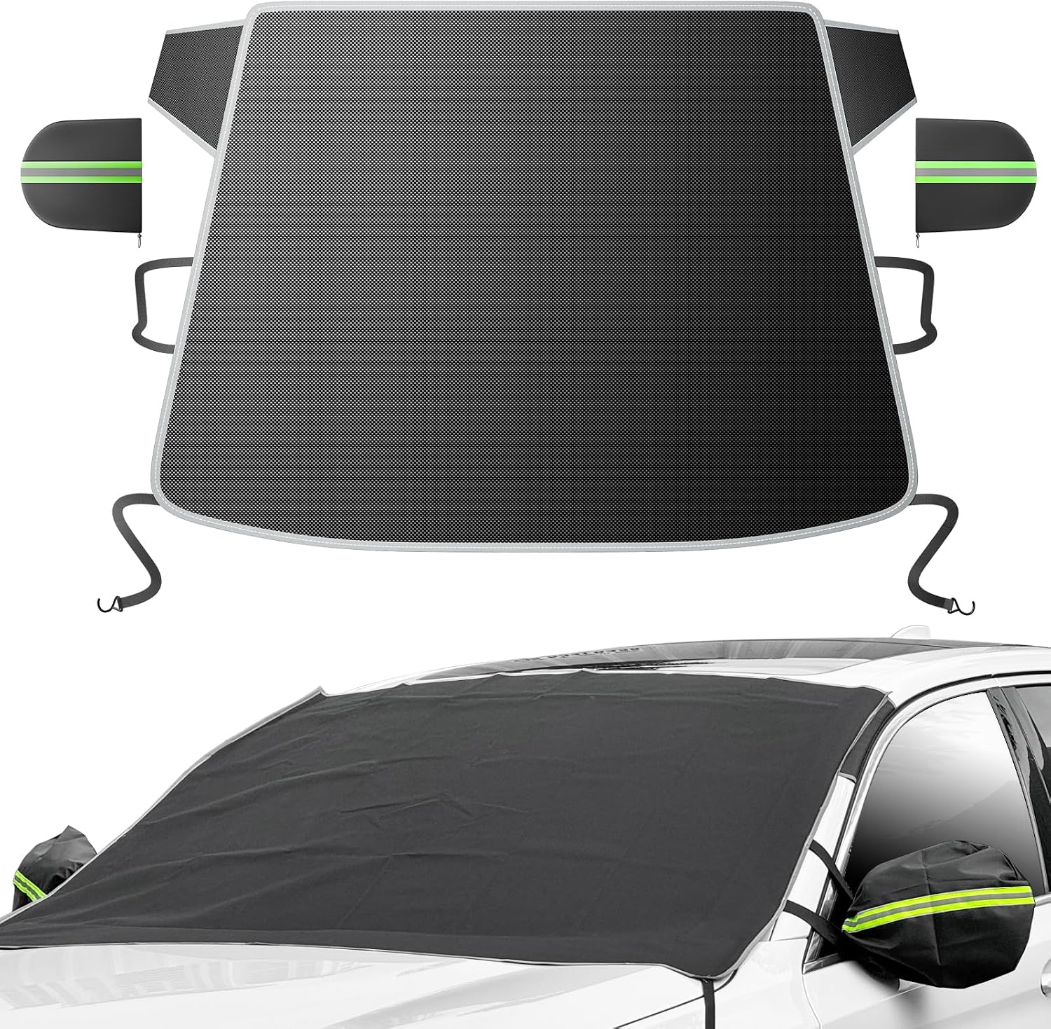 DMJN [2025 Upgraded Windshield Cover for Ice and Snow [Full Coverage Winter Protection]-Heavy Duty Car Snow Cover, Against Snow, Ice, Frost and Water, Suitable for Cars, SUVs, and Trucks-Medium