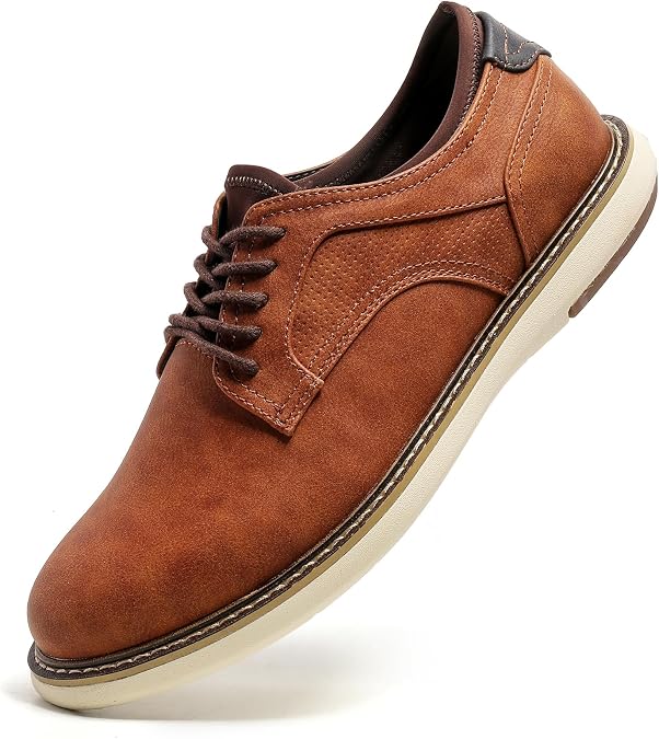 Casual Dress Shoes Men Size 9 Dress Sneakers CAN Barefoot WEAR Business Fashion Shoes Stylish Formal Derby Oxford Brown
