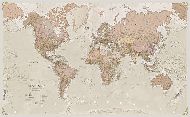 World Small Wall Map Laminated